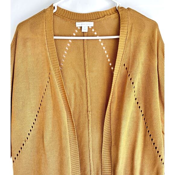 New York & Company Women's Cardigan Sweater Fringe Open Front Long Sleeve XS - Picture 2 of 6